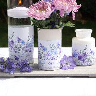 Affiche Étiquettes Rose bleu et violet enroulés