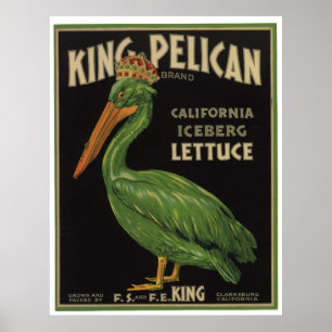 Affiche Étiquettes vintages de caisse de légumes de salade