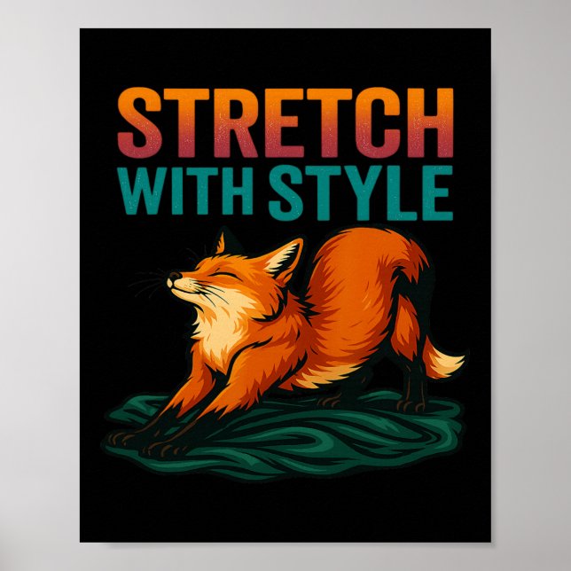 Affiche Étirement avec style Pose de yoga relaxante de ren (Devant)