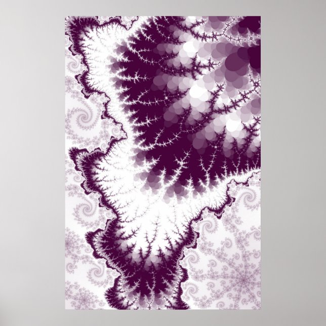 Affiche étoile à plumes prune (Devant)
