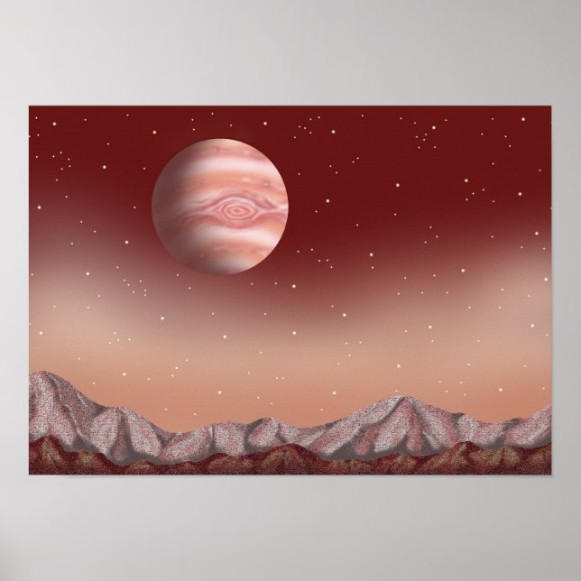 Affiche Étoile aux yeux rouges flottant dans l'espace. (Devant)