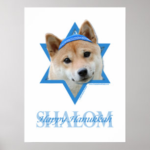 Affiche Étoile de David de Hanoukka - Shiba Inu