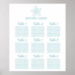 Affiche Étoile de mer Planificateur de Table de Mariage 1-
