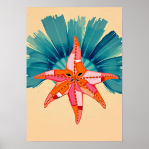Affiche Étoile de mer radieuse Art côtier