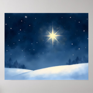 Affiche Étoile de Noël Hiver Merveilleux