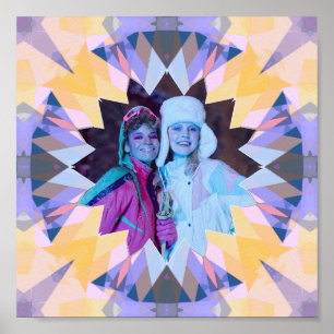 Affiche Étoile de Noël personnalisée violette et jaune Pho