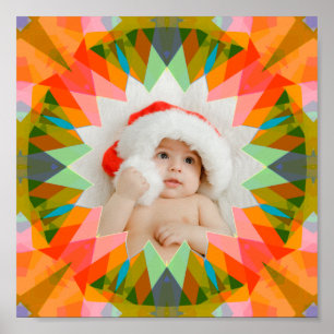 Affiche Étoile de Noël rose verte personnalisée Cadeau de