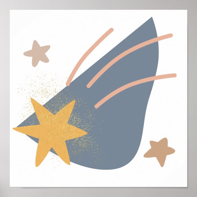 Affiche Étoile filante fantaisie boho, (Devant)