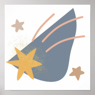 Affiche Étoile filante fantaisiste boho,