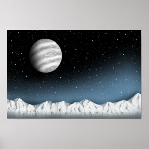 Affiche Étoile géante vue depuis l'horizon glacé.