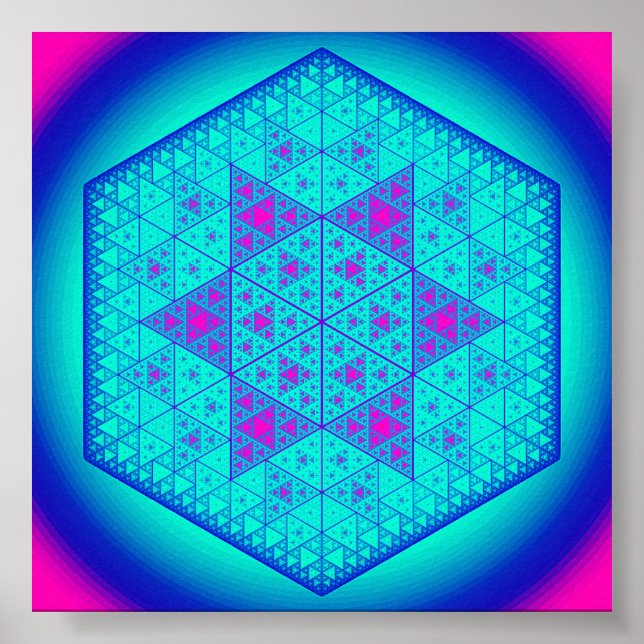 Affiche étoile hexagone Sierpinski (Devant)