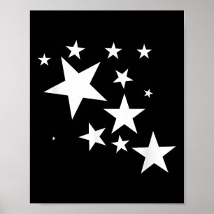 Affiche Étoiles Blanches Star-Motif-Design Costume cadeau