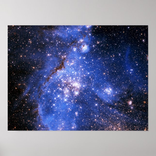 Affiche Étoiles Bleu Bleu Embrionique (Devant)
