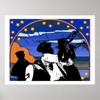 Affiche Étoiles de bande de laiton