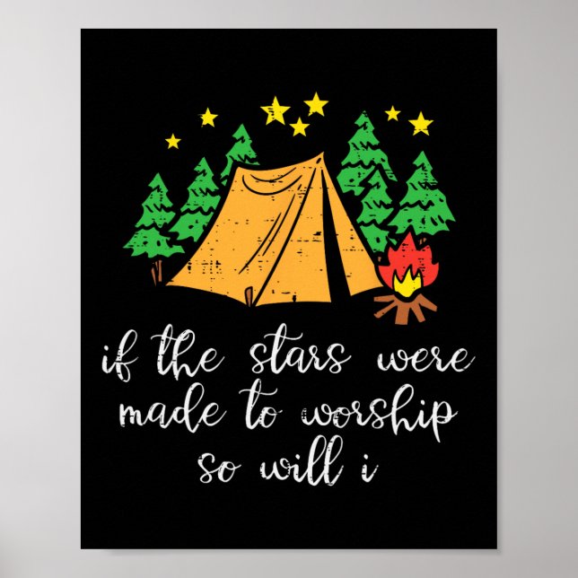 Affiche Étoiles de camping faites pour adorer les hommes c (Devant)