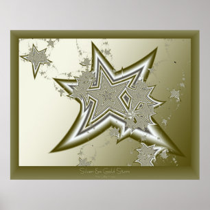Affiche Étoiles d'or fractales