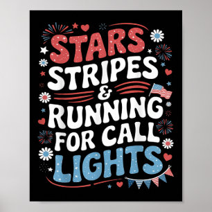 Affiche Étoiles Et Bandes Courant Pour Lumières D'appel 4è