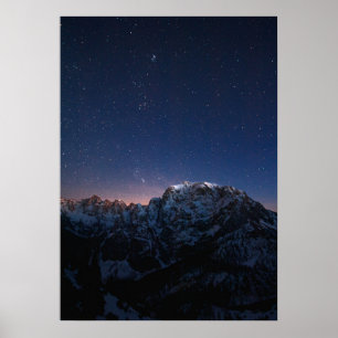 Affiche Etoiles et montagnes enneigées