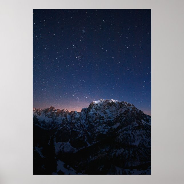 Affiche Etoiles et montagnes enneigées (Devant)