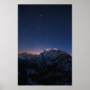 Affiche Etoiles et montagnes enneigées