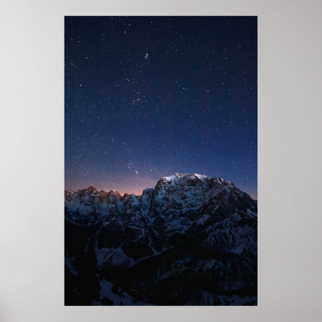 Affiche Etoiles et montagnes enneigées (Devant)