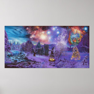 Affiche "Étoiles et neige "