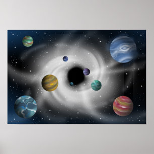 Affiche Étoiles et trous noirs.