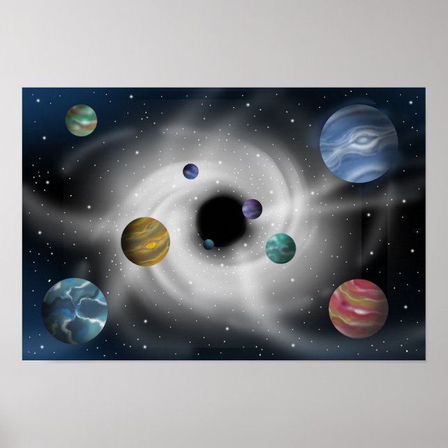 Affiche Étoiles et trous noirs. (Devant)