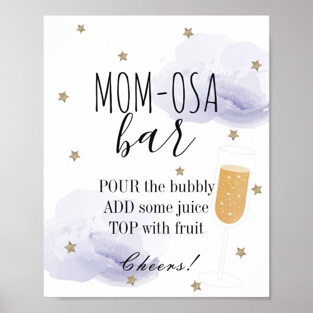 Affiche Etoiles & Lavender Clouds Baby shower Maman-osa Ba (Devant)