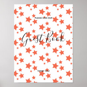 Affiche Étoiles orange Conception moderne Livre Signal Aff