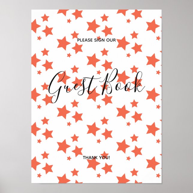 Affiche Étoiles orange Conception moderne Livre Signal Aff (Devant)