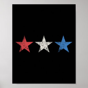 Affiche Étoiles rouges blanches bleues du 4 juillet Mignon