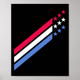 Affiche Étoiles Rouges Blanches Et Bleues Patriotiques Amé