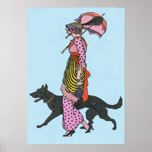 Affiche Étouffer votre signe chien, ajouter du texte, post