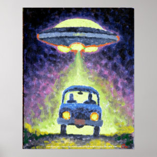 Affiche étrangère d'abduction d'UFO