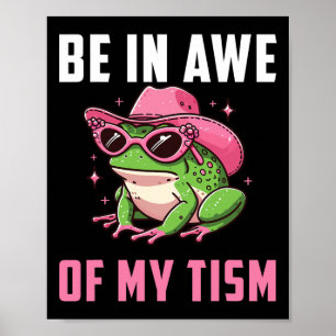 Affiche Être À L'Abri De Mon Tism Retro Funny Frog Autisme
