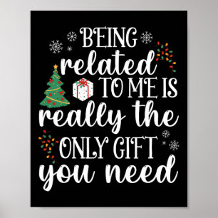 Affiche Être apparenté à moi amusant Noël famille Xmas Paj