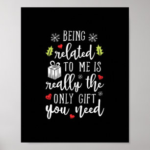 Affiche être apparenté à moi drôle Noël famille xmas pa