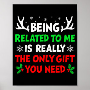 Affiche Être apparenté à moi drôles de chemises de Noël po