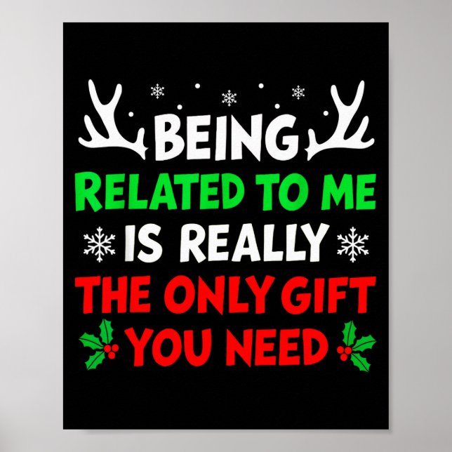 Affiche Être apparenté à moi drôles de chemises de Noël po (Devant)