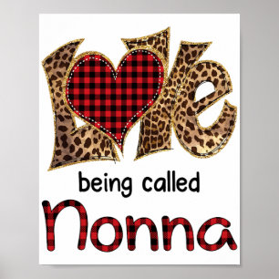 Affiche Être appelée Nonna Leopard Heart Happy Mothers Day