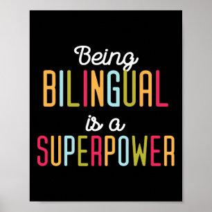 Affiche Être Bilingue Est Un Superpouvoir Bili Langue Doub