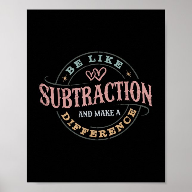 Affiche Être Comme La Subtraction Et Faire Une Différence  (Devant)