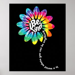 Affiche Être comme Super Tie Dye Flower Power Anti-intimid