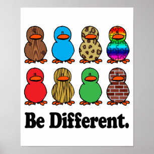 Affiche Être différents canards