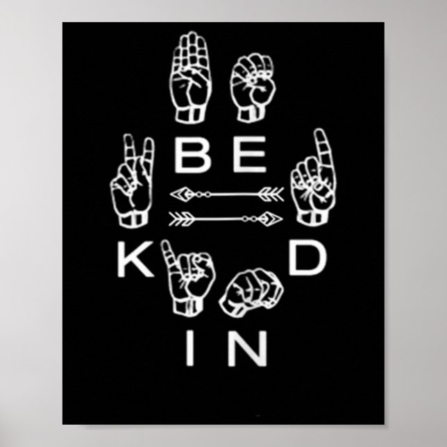 Affiche Être gentil Main Signale Enseignant Graphique Sour (Devant)
