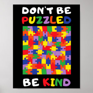 Affiche Être Gentil Puzzle Autistique Sensibilisation à l'
