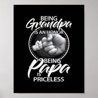 Affiche Être Grand-Père Est Un Honneur Être Papa Est Inest