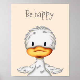 Affiche Être heureux petit caneton de nursery 