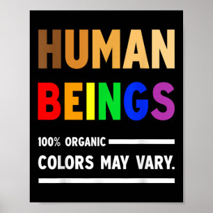 Affiche Être Humain 100% Couleurs Organiques Peut Varier L